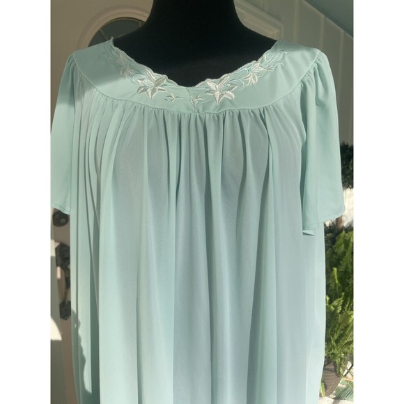 Miss Elaine Classics Blue Embroidered Flutter Sleeve L Gown Style 50809 - Picture 5 of 9